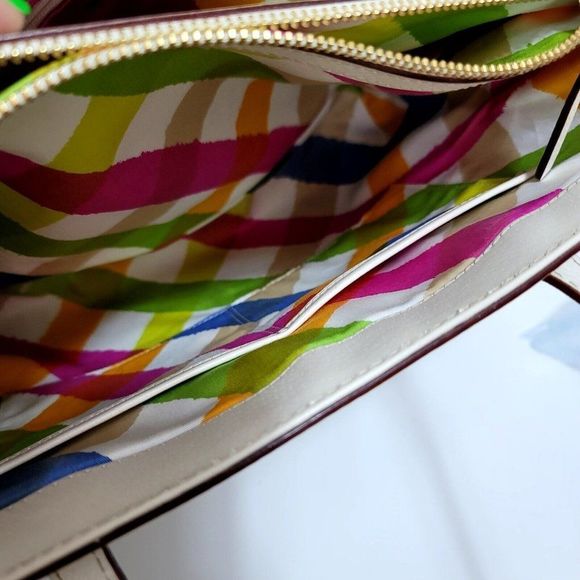 Kate Spade Grand Street Quinn Shoulder Bag Ivory Medium Leather Tote - Picture 9 of 12